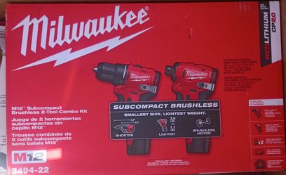 Milwaukee M12 Subcompact Brushless 2-Tool Combo Kit (Model 3494-22)