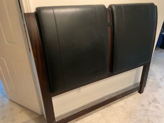 Queen Headboard leather and wood Frame