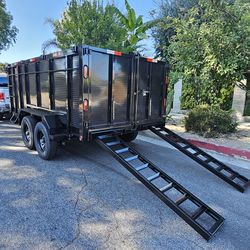 BRAND NEW DUMP TRAILER HEAVY 2026 DUTY 14X8X4 12' available SCISSOR HOIST 8 TONS, SET RAMPS, LED LIGHTS, TOOL BOX,ROLLING TARP,SPARE TIRE,JACK 7000 LB