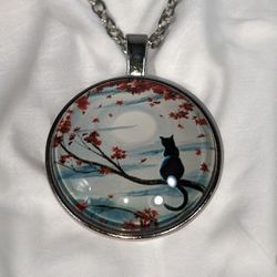 Moon Cat Pendant Necklace