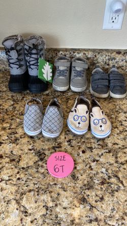 Size 6T toddler boy shoes and boot lot