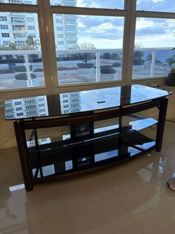 3-Tier Glass and Wood TV Stand