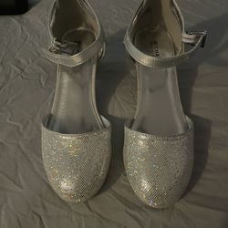 Girls Silver Heels Shoes