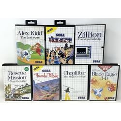 Sega Master System Lot of Choplifter, Alex Kidd, Vigilante, Blade Eagle & More