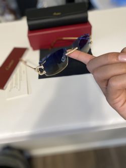 Cartier Glasses Golden+blue