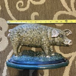 Large Heavy Cast Iron Pig Doorstop  $20
