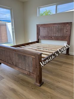 Queen Solid Wood Bed Frame $460