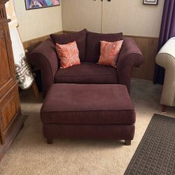 Sofa and Oversized Chair W Ottoman