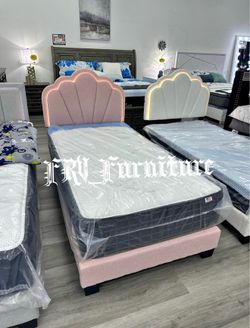 Twin bed frame with mattress