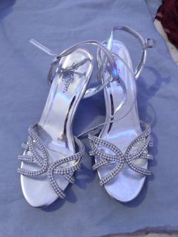 Silver Slipper Wedding Heels