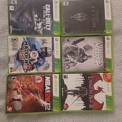 Xbox 360 Game Lot of 6 Games, Skyrim, Call Of Duty, Assassin's Creed, Dragon Age