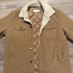 Calvin Klein Corduroy Sherpa Lined Trucker Jacket Size Large