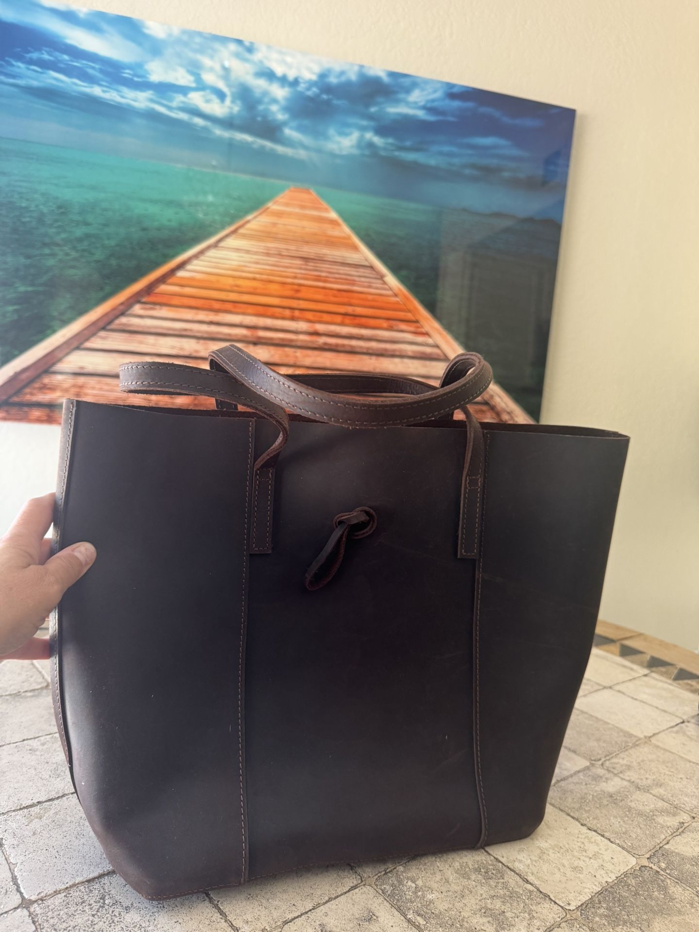 Brown Leather Tote Bag