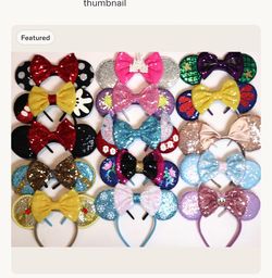 Princess Ears, mouse Ears, Princess headband, Cosplay headband,  Shiny Bows Mouse Ears Glitter Party Princess Decoration Cosplay Costume
