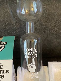 NEW - BIGMOUTH INC. THE ORIGINAL WINE BOTTLE GLASS - In Original Box