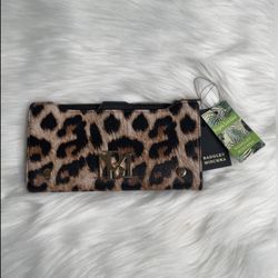 Badgley Mischka Leopard Print Wallet Vegan Leather