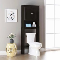 Spirich Over The Toilet Cabinet for Bathroom Storage, Above Toilet Storage Cabinet with Doors and Adjustable Shelves, Espresso(GH14)