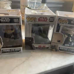 3 STAR WARS FUNKO POPS NEW