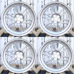 18 INCH SQUARED SET ENEKI RPF1 STYLE WHEELS RIMS 18X8.5 +35 (5X114.3) CB: 73.1