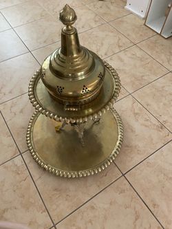Authentic antique samovar with under gray