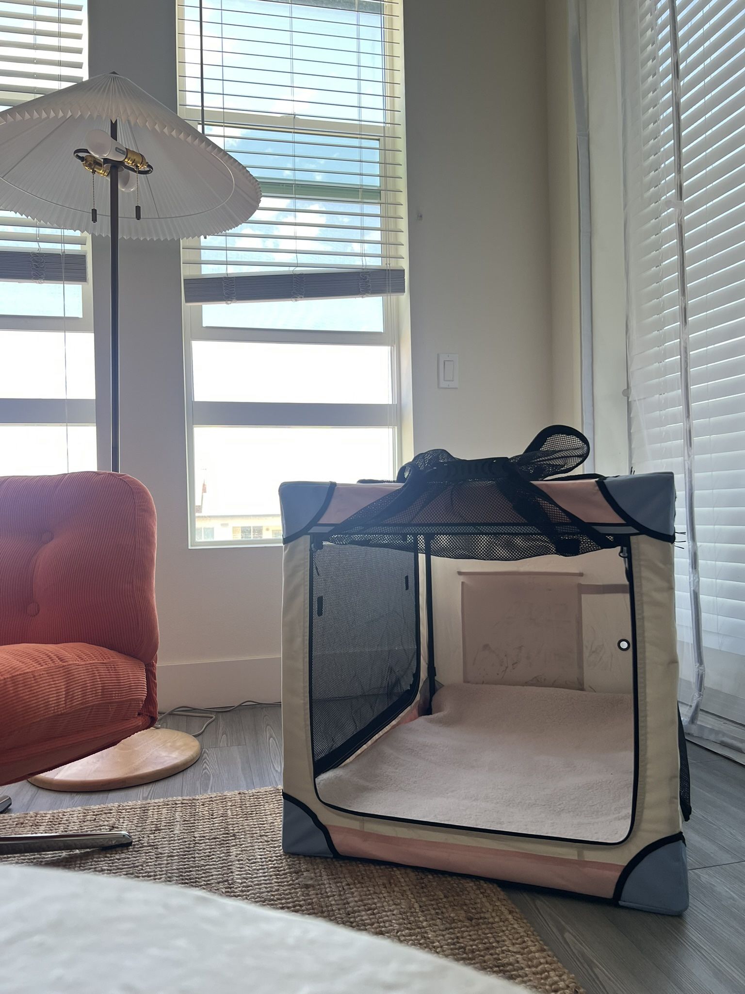 Pink Collapsible Dog Crate