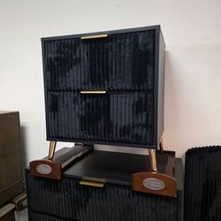 Black finish 2 drawer night stand