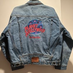 Vintage Retro Planet Hollywood 1991 Jeans Denim Jacket Men’s Size Large 
