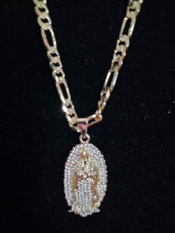 Gold plated chain with Virgin Mary