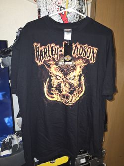 Harley Davidson Motorcycles  Shirt  Fire Hog/ Boar Graphic 2011 Nwt Size Xl