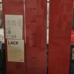 Ikea Red Lack Shelves