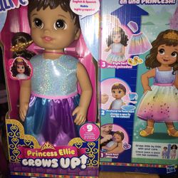 Baby Alive Grows Up With Care Literally! Speaks English & Spanish Includes 9PCS Including Growth Chart 