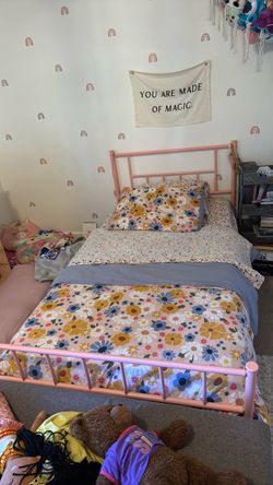 Twin bed frame with mattress