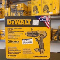 DEWALT  20V MAX Cordless Compact 1/2 in. Drill/Drill Driver (Tool Only) DCD780B