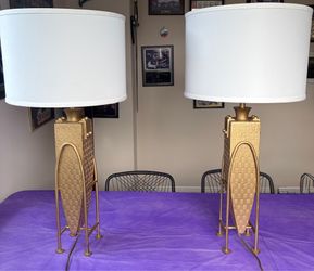 Vintage Textured Gold Lamps