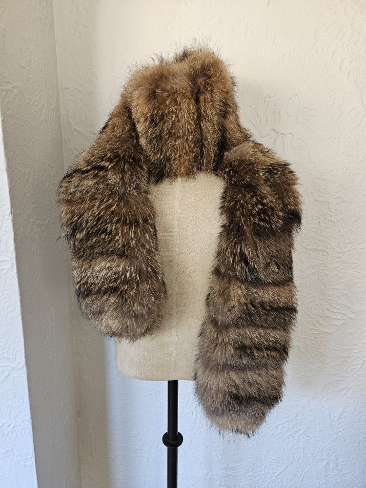 Real Brown Fox Fur Scarf Wrap Stole Extra Long NO OFFERS