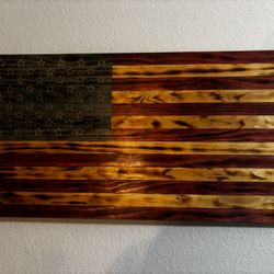 Handmade Wooden American Flag 