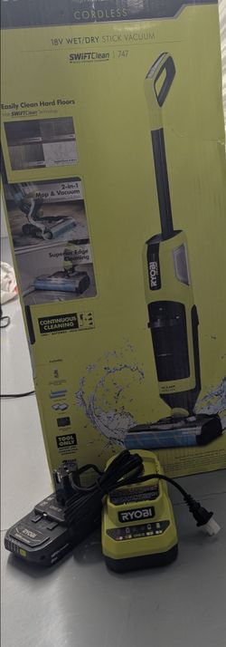 Ryobi ONE+ HP 18V Cordless Wet/Dry Stick Vacuum + Battery + Charger