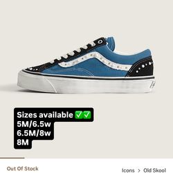 Sizes 5M, 6.5M, & 8M Vans LX Old Skool 36 Pearlized Pack Black Navy