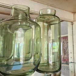 NEW Green Glass Vase