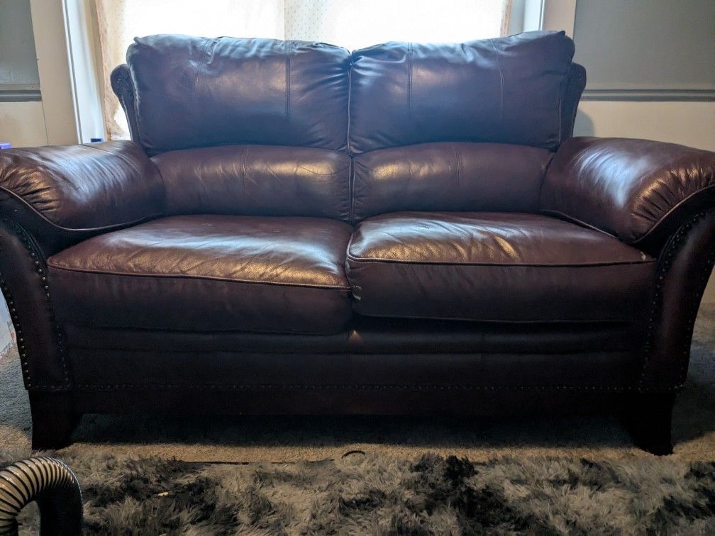 Mahogany/Dark Red Love Seats (2)