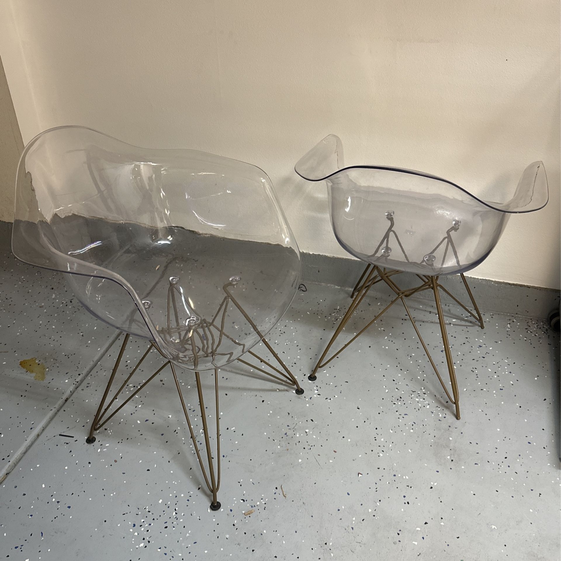 2 Transparent Chairs (Plastic)