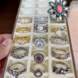 Silver And Gold Tone Ring Collection