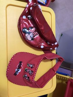 Minnie Mouse cap and hip sack