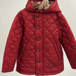 Burberry Children Quilted Jacket – Red – Classic Check Lining
