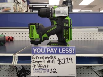 Greenworks Impact Drill + Driver | Batteries, Bag, & Charger