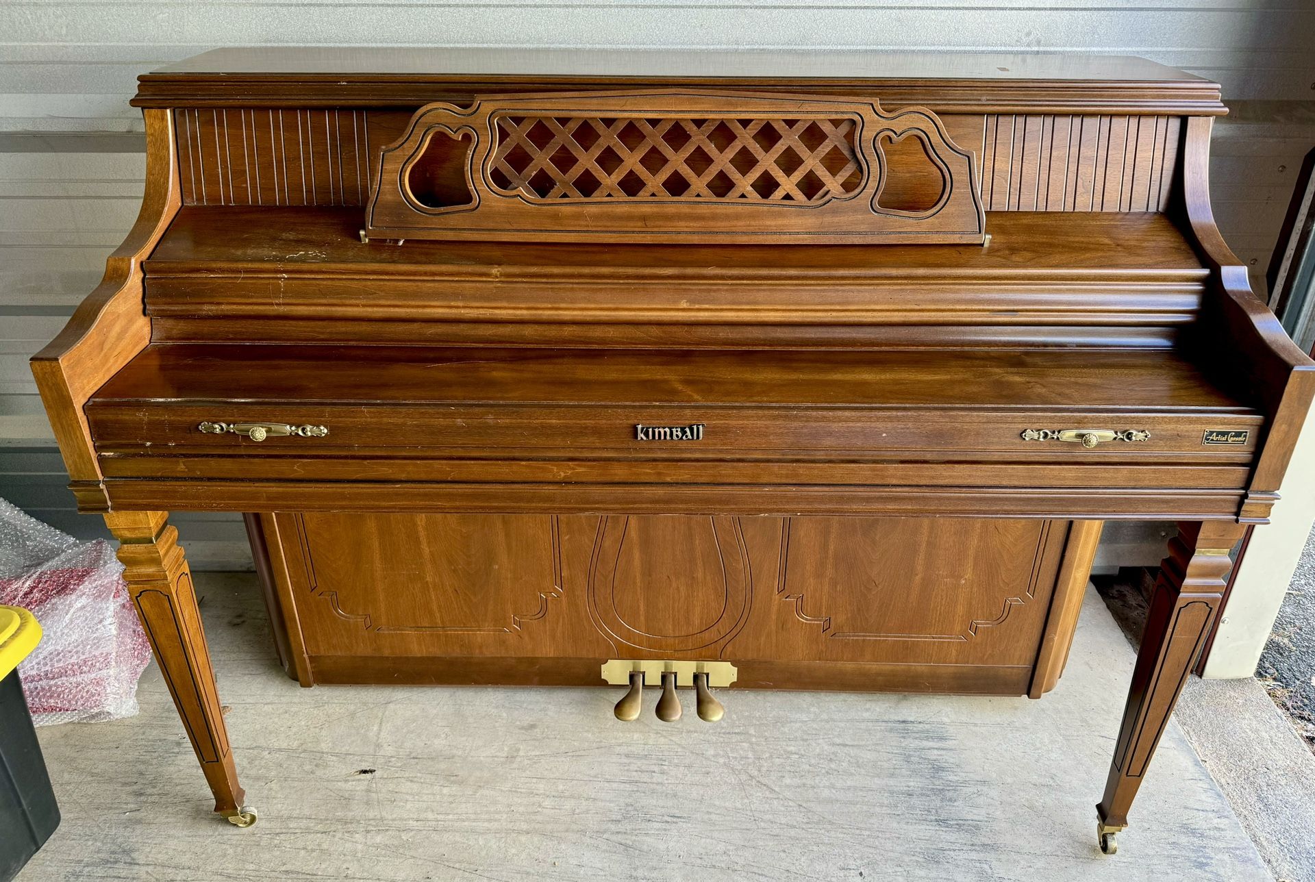 Vintage 1970’s Kimball Artist Console Piano and Bench