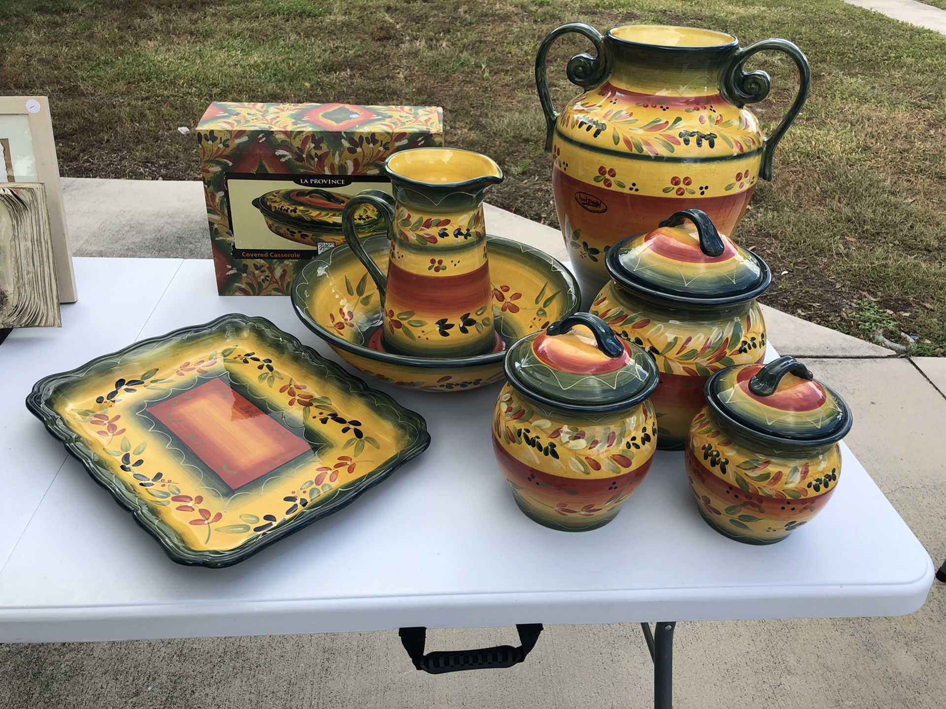 Hand painted Dish/serving Set! Some Have Never Been Used!