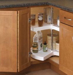 Knape & Vogt 32 in. H x 24 in. W x 24 in. D 2-Shelf Kidney Shaped Lazy Susan Cabinet Organizer Thumbnail
