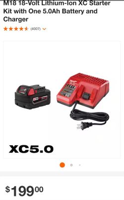 M18 18-Volt Lithium-Ion XC Starter Kit with One 5.0Ah Battery and Charger