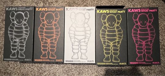 KAWS What Party Open Edition Vinyl Figure FULL SET of 5 Multicolor 2020